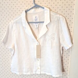 Calypso St. Barth White Linen Top
